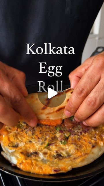 Karan Gokani on Instagram: "INDIAN 101: KOLKATA EGG ROLL 🍳🌯🇮🇳

I love streetside Kathi Rolls, and this is one of the easiest versions of them. I've kept it simple but go ahead and add any filling of your choice if you feel like.

For the paratha/bread: 
500g Plain flour
260g Warm water
20g Ghee
10g Salt 
10g Sugar 

To fill:
Green peppers, cucumbers, eggs, green chillies, fresh and pickled onions, Chaat masala 

1. Mix all the ingredients to make the paratha and knead for about 10 minutes until you have a smooth, soft dough. Rest for 10 minutes and roll out as per the video. 

2. Then cook the paratha with eggs and green chillies. 

3. Build your rolls with sauted green peppers, cucumbers, pickled onions, Chaat masala and any other filling of your choice. 

Stay tuned for more recipes Chapathi Roll Recipes, Kathi Roll Vegetarian, Egg Roll Recipes Indian, Kolkata Egg Roll, Indian Savouries, Kathi Roll Recipe, Paratha Bread, Egg Recipes Indian, Indian Cooking Videos