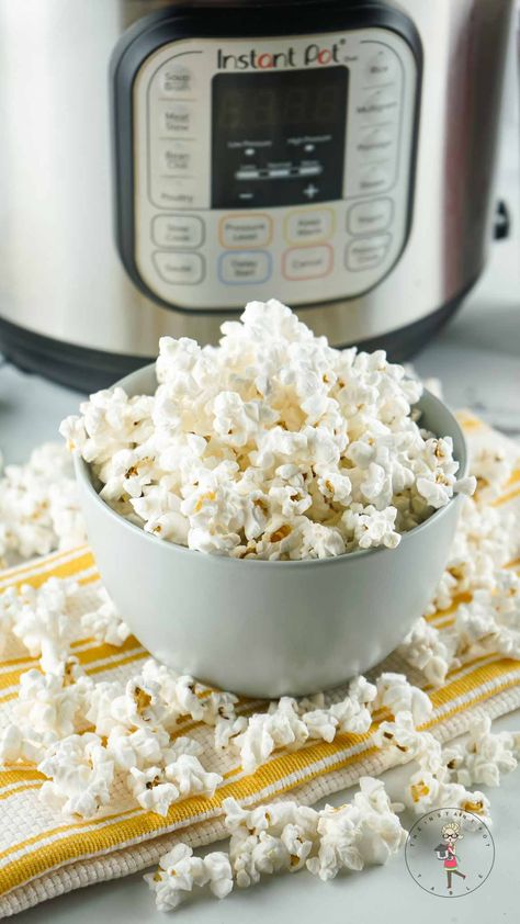 IP popcorn set 2 18 Instant Pot Popcorn, How To Make Popcorn, Healthy Popcorn, Homemade Popcorn, Popcorn Recipe, Healthy Recipes Easy Snacks, Popcorn Recipes, Easy Instant Pot Recipes, Healthy Snacks Easy