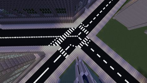 Minecraft 1.16.4 build - just an intersection you might like Minecraft Intersection, Minecraft Road Design, Minecraft Creative, Minecraft Starter House, Minecraft Idea, Easy Minecraft Houses, Minecraft City, Minecraft Plans, Minecraft Inspo