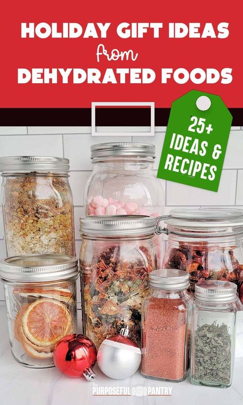 gift for your loved one this year! Put your food dehydrator to use to create lovely gifts and edible treats for everyone! Purposeful Pantry, Dehydrator Ideas, Food Gifts Wrapping, Dehydrating Recipes, Dehydrating Food Storage, Food Dehydration, Gift Ideas To Make, Dehydrating Food, Jar Meals