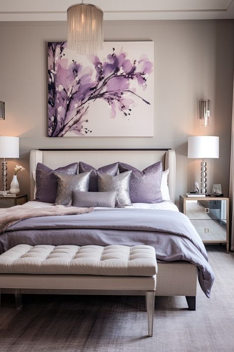 Lavender walls bedroom