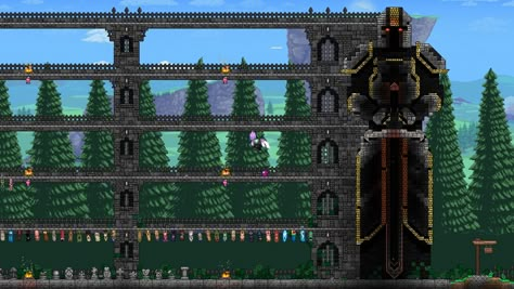 Terraria Statue Build, Terraria Battle Arena, Terraria Arena Build, Terraria Statue, Terraria Boss Arena, Terraria Arena Ideas, Terraria Graveyard, Terraria Base, Terraria Game