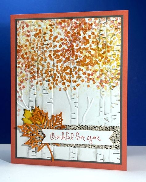 Stampin Up Branch Out Cards, Aspen Dies Cards, Su Fall Birthday Cards, Fall Leaves Cards Handmade, Stampin Up Autumn Cards Fall Leaves, Autumn Cards Stampin Up Ideas, Stampin Up Color Me Autumn Dsp, Stampinup Thanksgiving Cards, Su Colorful Seasons Cards