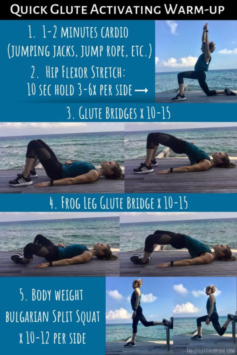 Glute Activation Warm Up, Activating Glutes, Activate Glutes, Activation Exercises, Glute Activation Exercises, Running Stretches, 12 Minute Workout, Glute Exercises, Running Injuries