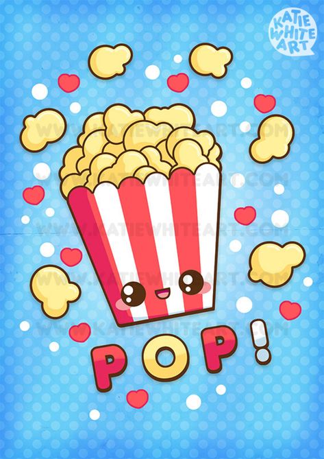 Popcorn - Pop! by pai-thagoras on @DeviantArt Breakfast Drawing, Corn Drawing, Popcorn Theme, Corn Painting, Woodland Animal Wall Art, Cute Food Drawings, Preschool Art Activities, Cute Kawaii Drawings, Journal Doodles