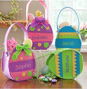 Personalized Easter Baskets   Easter Egg Treat Bags Personalized Easter Baskets, Easter Egg Treats, Personalized Treat Bags, Creative Easter Baskets, Unique Easter Gifts, Decorating Easter Baskets, Cone Crafts, Personalization Mall, Personalized Easter Gifts