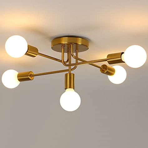 Semi Flush Mount Ceiling Lights, Modern Sputnik Chandelier, Portable Shade, Retro Ceiling Lights, Gold Ceiling Light, Metal Ceiling Lighting, Industrial Ceiling Lights, Gold Ceiling, Vintage Ceiling Lights