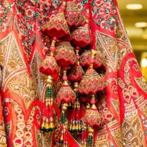 Latkan Designs For Bridal Lehenga | Make Your Outfit Look Extraordinary! Lehnga Latkan Designer Tassel, Bridal Lehenga Latkan Designs, Designer Tassels, Bridal Bun, Indian Bridal Jewellery, Wedding Hashtag, Pretty Smile, Lehenga Designs, Bridal Lehenga