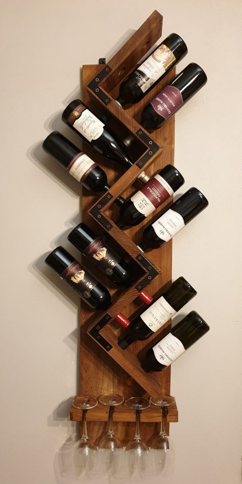 Wine Display Design, Wine Glass Hanger, Hangout Space, Wine Rack Design, Rustic Wine Racks, Diy Home Bar, Home Bar Ideas, Woodworking Basics, Organic Modern Decor Living Room