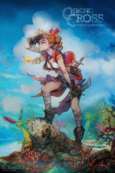 ArtStation - Chrono Cross - Kid, ♠ Max Berthelot Max Berthelot, Chrono Cross, Inspiring Artists, Chrono Trigger, Japanese Pop Culture, Crystal Cave, Cross Art, Hd Print, Fantastic Art