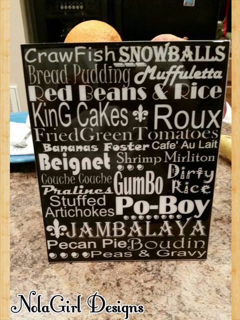 Check out this item in my Etsy shop https://www.etsy.com/listing/156488080/new-orleans-food-art-i-love-new-orleans New Orleans Food, Louisiana Cajun, Cajun Food, Room Storage Diy, Kitchen Decorations, Bananas Foster, Kitchen Decor Apartment, New Orleans Homes, Southern Food