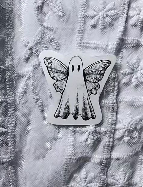 Ghost Moth Tattoo, Ghost With Butterfly Tattoo, Ghost Flowers Tattoo, Ghost Butterfly Tattoo, Spooky Moth Tattoo, Moth Wings Tattoo, Ghost Moth, Ghost Butterfly, Ivy Tattoo