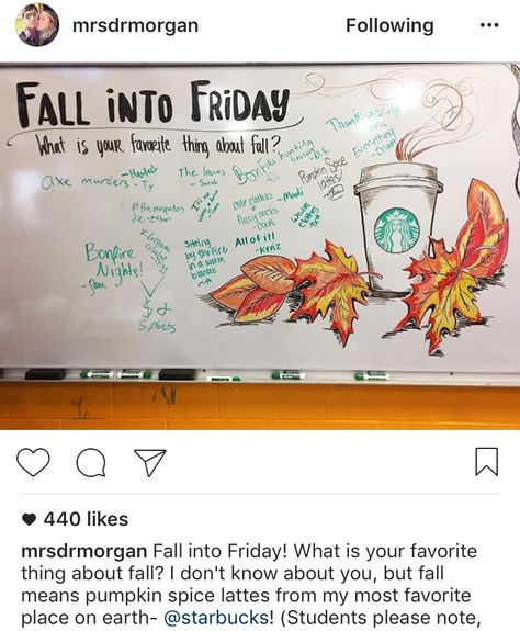 Writing bell ringers fall into Friday autumn Friday Whiteboard Ideas, Friday Morning Meeting Ideas, November Whiteboard Ideas, Fall Whiteboard Ideas, Friday Board Prompt, Friday Whiteboard, Friday Writing Prompts, Friday Morning Meeting, Friday Whiteboard Message