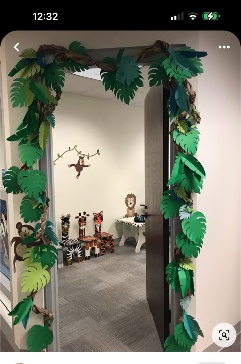 Jumanji Classroom Theme, Jungle Theme Classroom Door, Jungle Theme Vbs Decorations, Vbs Jungle Theme Decorations, Zoomerang Vbs Decorating Ideas, Jungle Vbs Decorations, Jumanji Classroom Transformation, Vbs Jungle Journey Theme Decorations, Jungle Cruise Vbs