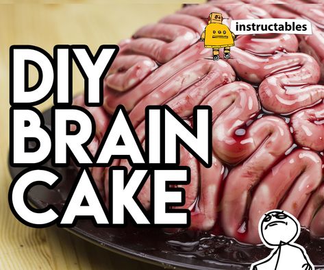 Diy Galaxy Slime, Diy Galaxy Jar, Brain Cake, Zombie Brain, Red Food Dye, Brain Shape, Halloween Deserts, Cookie Shots, Harry Potter Butter Beer