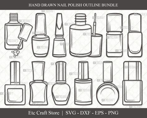 Nail Polish Bottle Tattoo Ideas, How To Draw Nail Polish, Nail Polish Bottle Design, Nail Polish Bottle Tattoo, Nail Polish Bottle Drawing, Nail Polish Drawing, Nail Polish Clipart, Embroidery Journaling, Nail Polish Tattoo