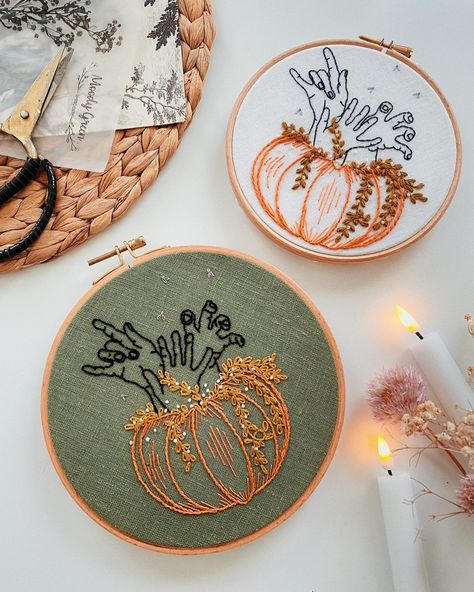 Spooky season!🎃 The handful pumpkin pattern available in the shop.�🌿 #moodygreenembroidery #handembroidery #modernembroidery #halloweenembroidery #embroiderypattern #beginnerembroidery #pumpkindecor #etsyseller #etsyfinds #makersgonnamake #🎃 Halloween Embroidery, Pumpkin Pattern, Modern Embroidery, Embroidery For Beginners, Pumpkin Decorating, Spooky Season, Etsy Finds, Embroidery Patterns, Hand Embroidery