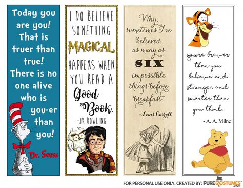 Winnie The Pooh Bookmark, Free Printable Bookmarks Quotes, Make Your Own Bookmarks, Bookmarks Disney Printable, Free Printable Bookmarks Templates, Bookmarks Free Printable, Bookmarks Diy Kids, Reading Quotes Bookmark, Alice In Wonderland Bookmark Printable