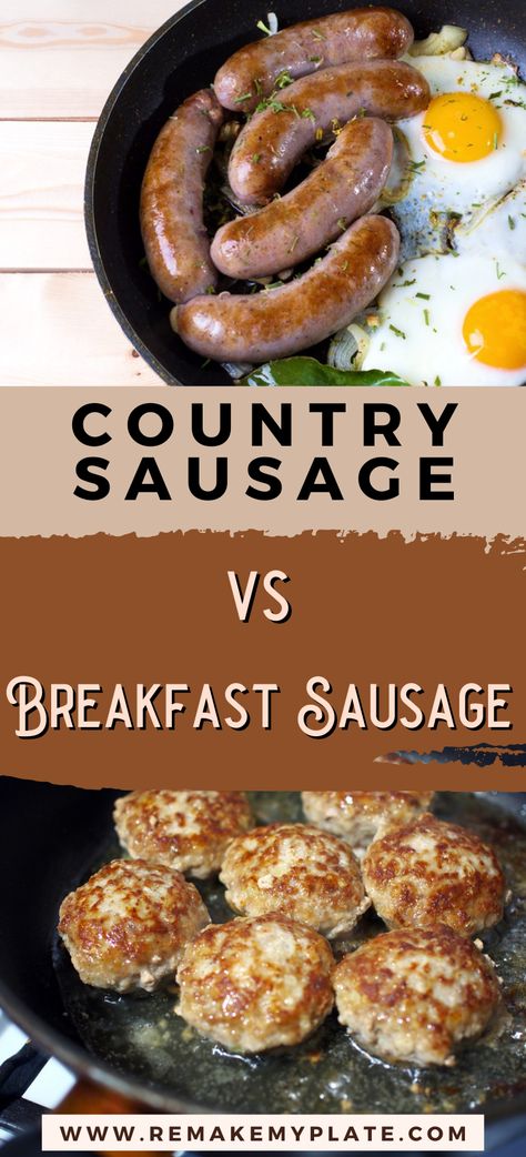 Difference Between Country Sausage vs Breakfast Sausage Country Sausage Recipes, Pork Breakfast Sausage Recipes, English Breakfast Sausage, Country Sausage, Make Sausage, Pork Breakfast Sausage, Breakfast Sausage Links, Homemade Breakfast Sausage, Breakfast Sausage Recipes