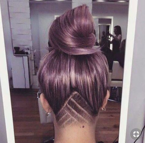 All About Undercuts | Douglas J Salons Female Undercut Long Hair, Undercut Curly Hair, Undercut Hair Designs, Undercut Hairstyles Women, Light Purple Hair, Undercut Long Hair, Undercut Bob, Shaved Hair Designs, Hair Color Crazy