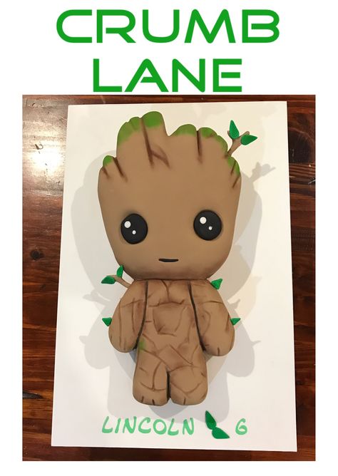 Groot Cake - Baby Groot Groot Clay, Groot Cakes Ideas, Groot Themed Birthday Party, Groot Birthday, Groot Birthday Cake, Groot Birthday Party Ideas, Groot Cake, Baby Groot Cake, Marvel Party