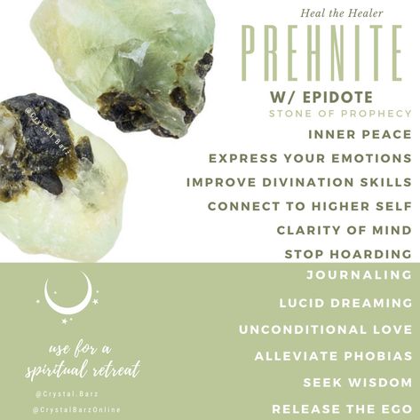 Prehnite meaning. Prehnite healing. Prehnite metaphysical properties. Prehnite magic. Prehnite with epidote. Healerite Stone Meaning, Prehnite With Epidote Meaning, Green Onyx Crystal Meaning, Epidote Crystal Meaning, Prehnite Crystal Meaning, Serpentine Stone Meaning, Prehnite Meaning, Epidote Crystal, Prehnite Crystal