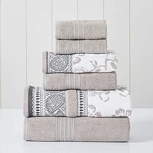 Floral Motifs Pattern, The Other Half, Shades Of Beige, Cotton Bath Towels, Bath Sheets, Other Half, Jacquard Pattern, Bath Towel Sets, Cotton Towels