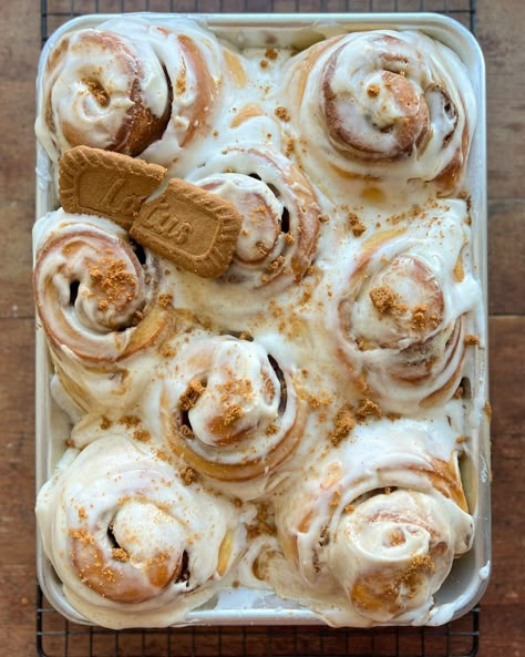 Biscoff Cinnamon Rolls - That Bread Lady Best Cinnamon Rolls Ever, Crescent Dinner Rolls, Cookie Butter Recipes, Brown Butter Cream Cheese Frosting, Brown Butter Cream Cheese, Butter Flavors, Orange Sweet Rolls, The Best Cinnamon Rolls, Overnight Cinnamon Rolls