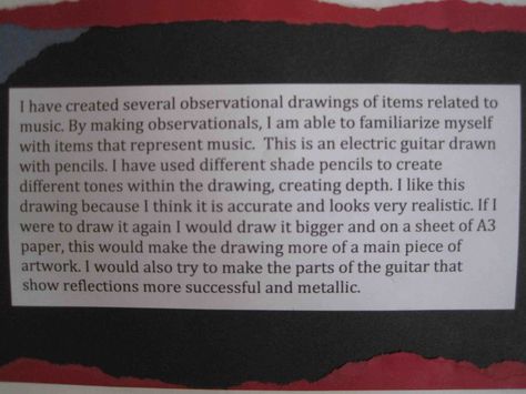 annotation of own observational drawings Observational Drawing Annotation, Gcse Art Annotation Examples, Art Annotation Gcse, Symbolic Objects, Gcse Graphics, Observational Drawings, Gcse Textiles, Art Analysis, Guitar Drawing