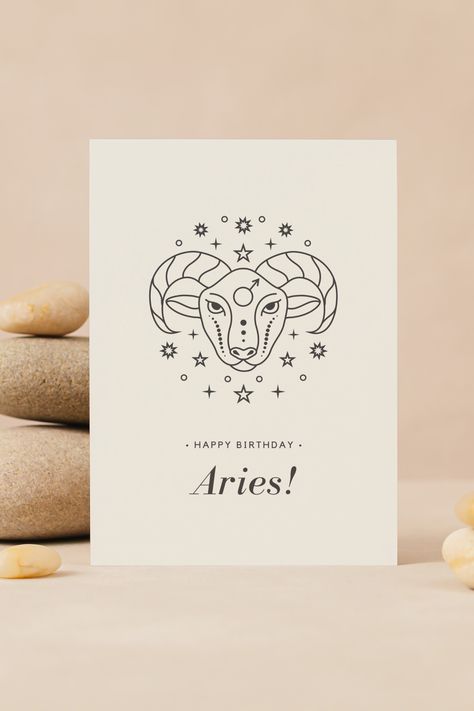 Aries Birthday card, digital download, printable on etsy Aries Birthday Quotes, Aries Birthday Party, Happy Birthday Aries, Life Quotes Happy, Aries Stickers Printable, Zodiac Birthday Cards, Quotes Popular, Quotes Wise Words, Aries Birthday