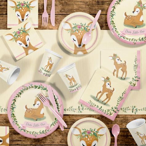 Deer Little One Paper Cups 8ct | The Party Darling Deer First Birthday, Deer Birthday Party, Deer Party, Woodland Party Decorations, Deer Birthday, Deer Theme, Cartoon Deer, Deer Baby Showers, Deer Baby