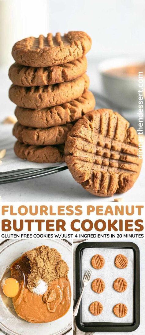 Paleo Peanut Butter Cookies, Gluten Free Peanut Butter Cookies Recipe, Cake Pops Brownie, Sugar Free Peanut Butter Cookies, Aip Treats, Flourless Baking, Shower Recipes, 4 Ingredient Cookies, Brownie Vegan