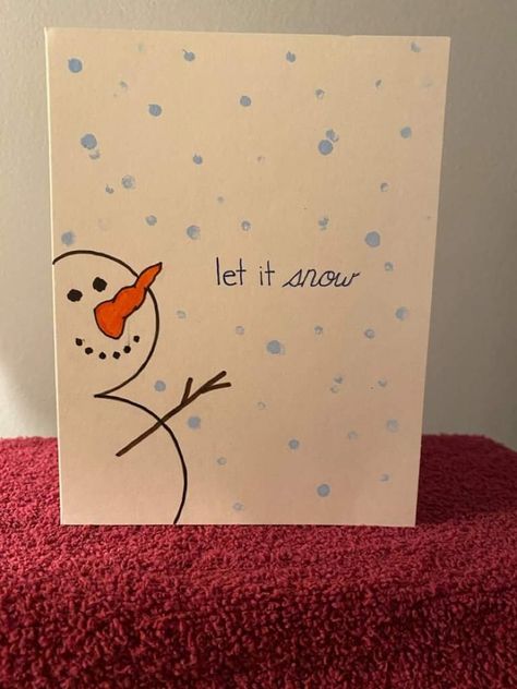 Diy Christmas Cards Drawing Hand Drawn, Easy Homemade Christmas Cards Simple, New Year Diy Cards, Christmas Card Easy Drawing, Homemade Christmas Cards Ideas Simple, Christmas Card Inspiration Design, Simple Christmas Cards Watercolour, New Years Card Ideas, Christmas Card Inspo Aesthetic