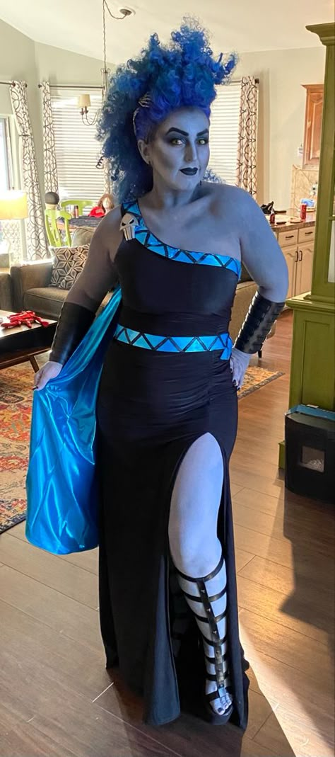 Genderbent Disney Hades Hades Hair Tutorial, Female Hades Costume Diy, Hades And Zeus Costume, Hades Women Costume, Hades Hercules Costume, Hades Disney Costume, Hades Cosplay Female, Hades Halloween Costume Female, Disney Villans Costumes For Women