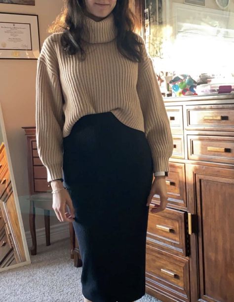 #fallfashion #longskirt #turtlenecksweater #falloutfit #sweaterweather #casualfalloutfit #autumn #knitsweaters #blackskirtoutfit Straight Skirt Outfits, Long Black Skirt Outfit, Long Tight Skirt, Long Straight Skirt, Maxi Skirt Fall, Black Straight Skirt, Black Skirt Outfits, Long Flowy Skirt, Modest Outfit Ideas