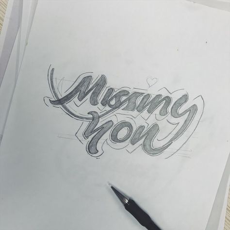 Missing You Lettering Sketches. Lettering by OHJARRET.CO Missing You Sketch, Missing You Letters, Miss You, Hand Lettering, Calligraphy, Sketch, Quotes, Quick Saves, Art