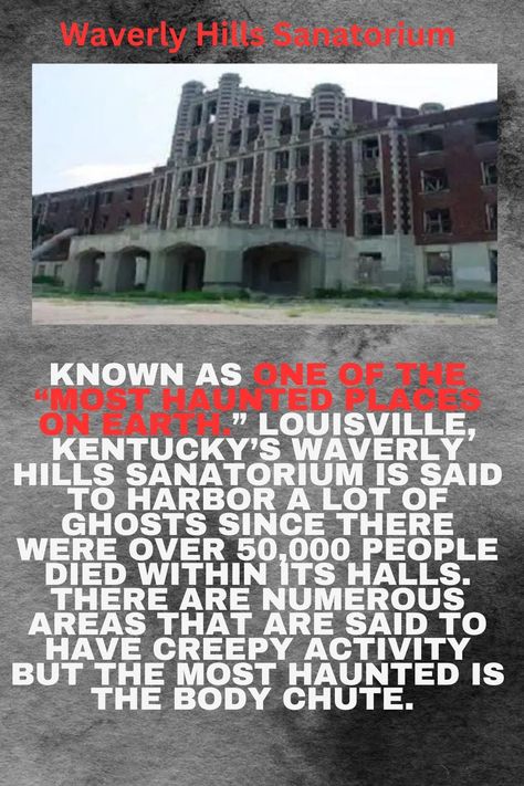 It's known to be one of the most haunted places in the United States! Check out the video post and let us know what you think 🤔 Creepy Abandoned Places, Scary Larry, Horror Facts, Waverly Hills, Scary Horror Stories, Waverly Hills Sanatorium, Paranormal Stories, Creepy Houses, Urban Legend