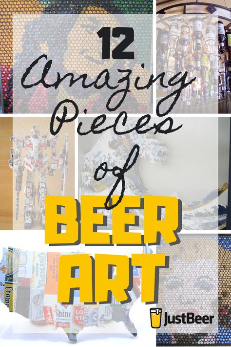 Beer Can Art Projects, Beer Can Art Ideas, Beer Coaster Art, Beer Artwork, Beer Can Art, Beer Crafts, Beer Decor, Beer Decorations, Making Beer