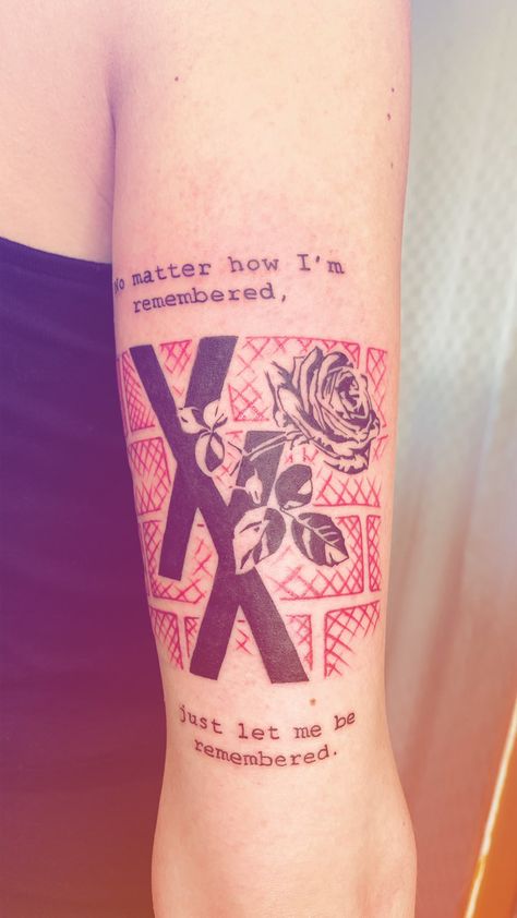 I Think I’m Okay Mgk Tattoo, Mgk Inspired Tattoos, Xx Tattoo, Yellow Tattoo Ink, V For Vendetta Tattoo, Green Tattoo Ink, Mgk Tattoos, Baker Board, Brown Tattoo Ink