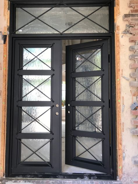 Double Door With Transom, Door With Transom, Steel Double Doors, 12 Gauge, Iron Doors, Double Door, Steel Doors, Barn House, Double Doors