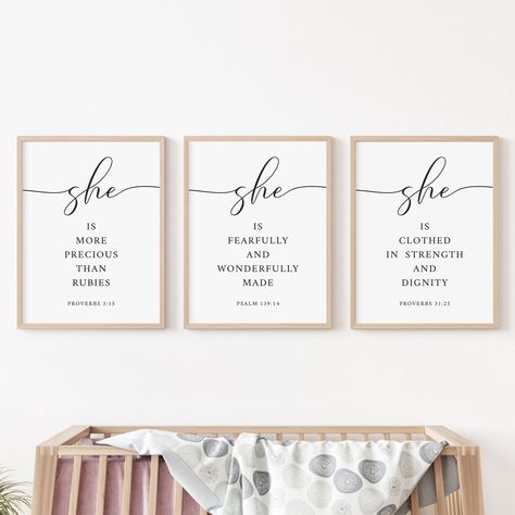 Nursery Bible Verse Wall Art. Baby Girl Room Decor. Christian Nursery Wall Art. Nursery Quote Print. She is more precious than rubies. * SIZING * 2x3 RATIO * These can be printed in the following sizes: 2*3, 4*6, 6*9, 8*12, 10*15, 12*18, 16*24, 20*30, 24*36 inches (up to 60cms x 90cms). * 3x4 RATIO * These can be printed in the following sizes: 3*4, 6*8, 9*12, 12*16, 15*20, 18*24, 21* 28, 24*32 inches (up to 60cms x 80cms). * 4x5 RATIO * These can be printed in the following sizes: 4*5, 8*10, 12 Girls Nursery Wall Art, Wall Art Nursery Girl, Girl Nursery Wall Decor, Girl Nursery Wall Art, She Is More Precious Than Rubies, Christian Nursery, Christian Baby Nursery, Bible Verse For Nursery, Bible Verse For Baby Girl