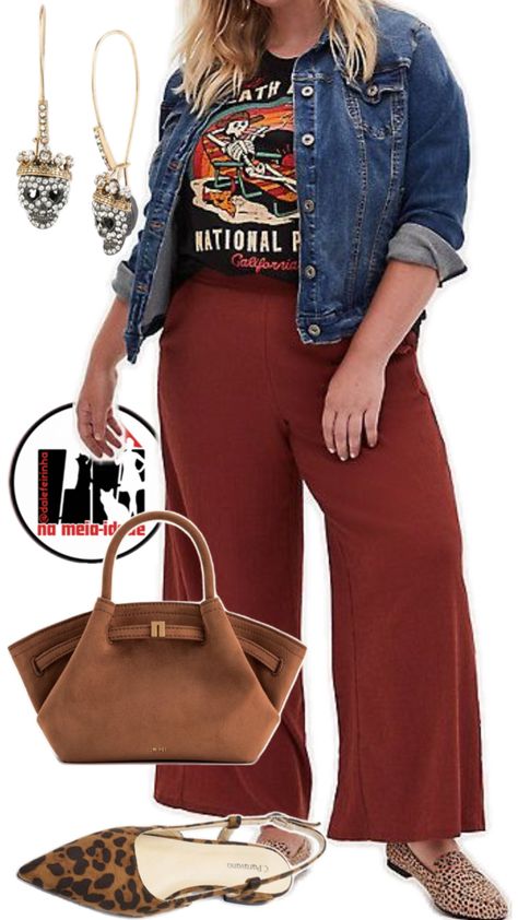 Moda estilo meia idade midsize looks style over 50 Burgandy Pants Outfits, Red Wide Leg Pants, Midsize Outfit, Wide Leg Pants Outfit, Midsize Outfits, Relaxed Trousers, Culotte Pants, Casual Work Outfit, Ponte Pants