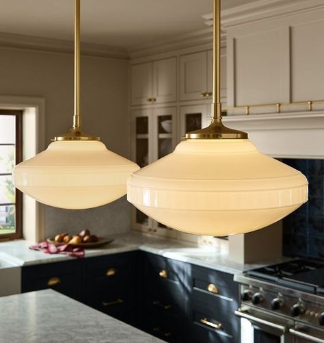 Ceiling Lights | Rejuvenation Schoolhouse Lights, Milk Glass Pendant, School House Lighting, Modern Hanging Lights, Light And Dwell, Bulb Pendant Light, Elegant Chandeliers, Color Palette Design, Inspiring Spaces