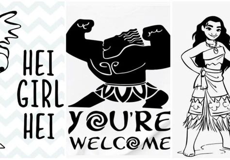 Huge collection of Moana SVG files for craft projects! Features images of Moana, Maui, Hei Hei and other related characters. Moana Cricut Shirts, Moana Cricut Projects, Moana Svg Free, Moana Shirt Ideas, Moana Cricut, Moana Characters, Moana Quotes, Hei Hei Moana, Moana Boat