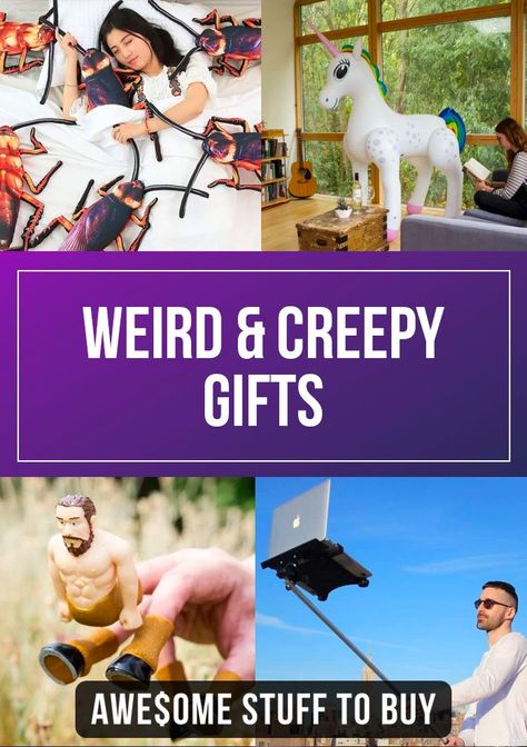 Collection of weird gift ideas! Awesome Christmas Gifts For Women, Weird Secret Santa Gifts, Gifts For Weird People, Weird Christmas Gifts, Weird Gifts For Friends, Crazy Gift Ideas, Weird Gift Ideas, Diy Halloween Gifts, Weird Things On Amazon