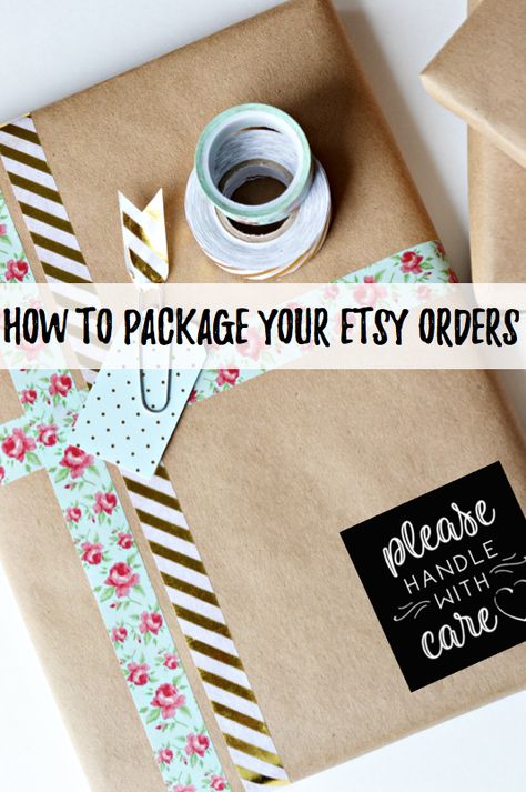 How to package your Etsy order Packaging Handmade Items, Cute Ways To Package Orders, Shipping Package Ideas, Packing Etsy Orders, How To Pack Jewelry For Shipping, How To Package Etsy Orders, Packaging Etsy Orders, Cute Small Business Packaging Ideas, Shipping Packaging Ideas