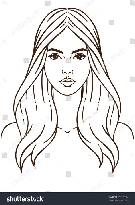 Illustration Face, Fashion Illustration Face, Face Outline, Girl Face Drawing, Female Face Drawing, Bd Art, Face Template, Hair Illustration, Drawing Template