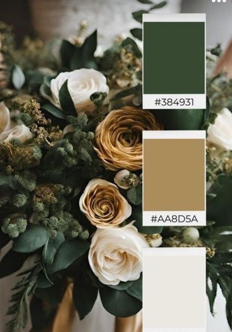 Green Beige Wedding Theme, Green Shades For Wedding, Everest Green Wedding, Hunter Green Wedding Palette, Black Cream Gold Green Wedding, Shades Of Green For Wedding, Black Gold And Green Wedding Theme, Olive Green Wedding Color Schemes, Olive And Emerald Green Wedding