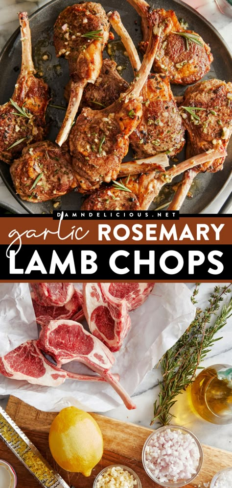 Here's an easy main dish for dinner featuring an amazing lamb chop marinade! Infused with garlic, rosemary, and thyme, these pan-seared lamb chops are so good. Put this easy lamb chop recipe on your Sunday dinner ideas! All Up In My Grill Tastemade, Pan Seared Lamb Chops, Lollipop Lamb Chops, Seared Lamb Chops, Lamb Chops Marinade, Lamb Chops Pan Seared, Rosemary Lamb, Lamb Lollipops, Lamb Loin Chops