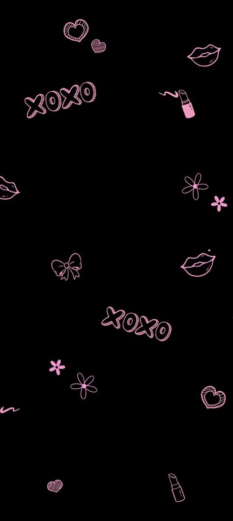 Dark Doodle Wallpaper, Blackish Wallpaper, Iphone Keyboard Wallpaper, Realistic Wallpaper Iphone, Pink And Black Lockscreen, Black And Pink Aesthetic Wallpaper Iphone, Pink And Black Aesthetic Wallpaper, Black Wallpaper Cute, Wallpaper Hp Iphone